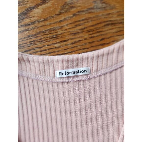 Reformation Gellar ribbed pink  Top sz Small - Picture 2 of 4